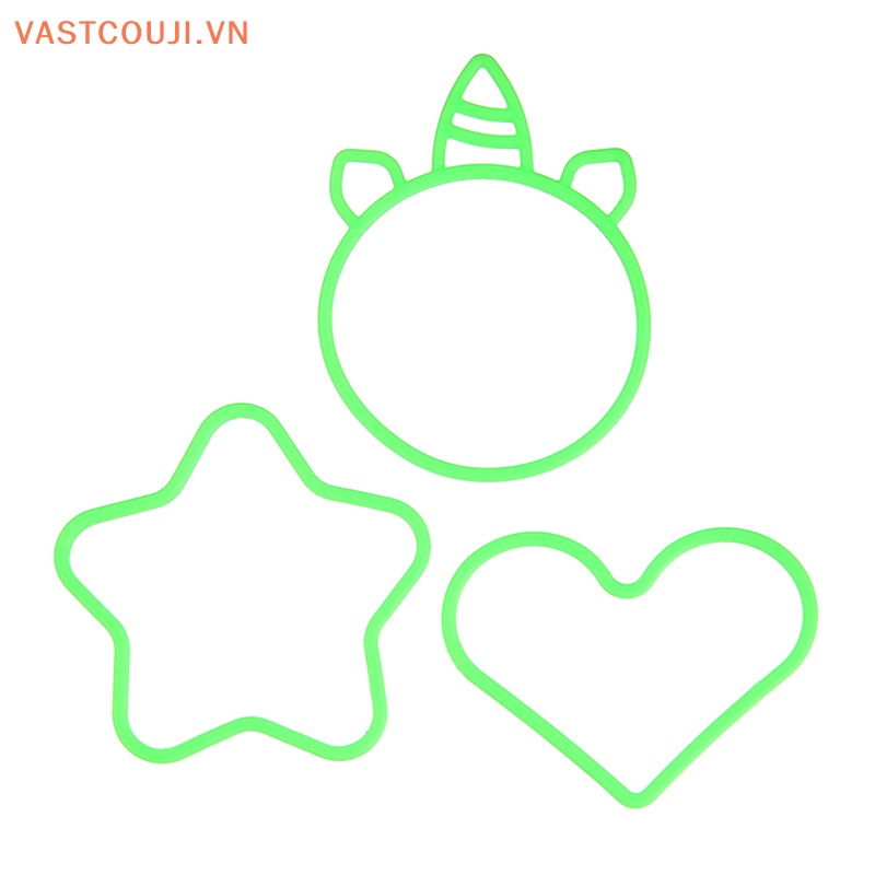 Bộ 3 Vòng Đeo Tay Silicon Màu Kẹo Họa Tiết Trái Tim Ngôi Sao Trái Tim Trang Trí Tiệc Tắm Cho Bé