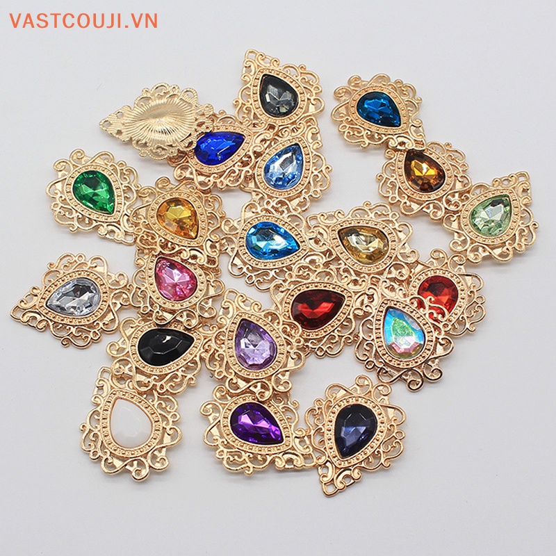 Phụ Kiện Trang Trí Quần Áo Hình Giọt Nước 32 * 26mm Bằng Hợp Kim Acrylic