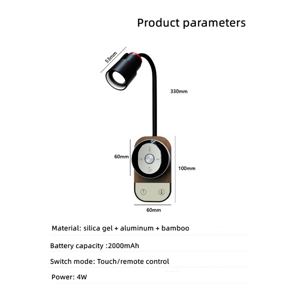 Đèn LED Để Bàn Đầu Giường Từ Tính Đa Năng Bảo Vệ Mắt