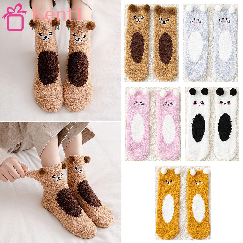 Tất Nhung San Hô Hình Gấu Dễ Thương Giữ Ấm Mùa Đông Cho Nữ 1 Tuổi