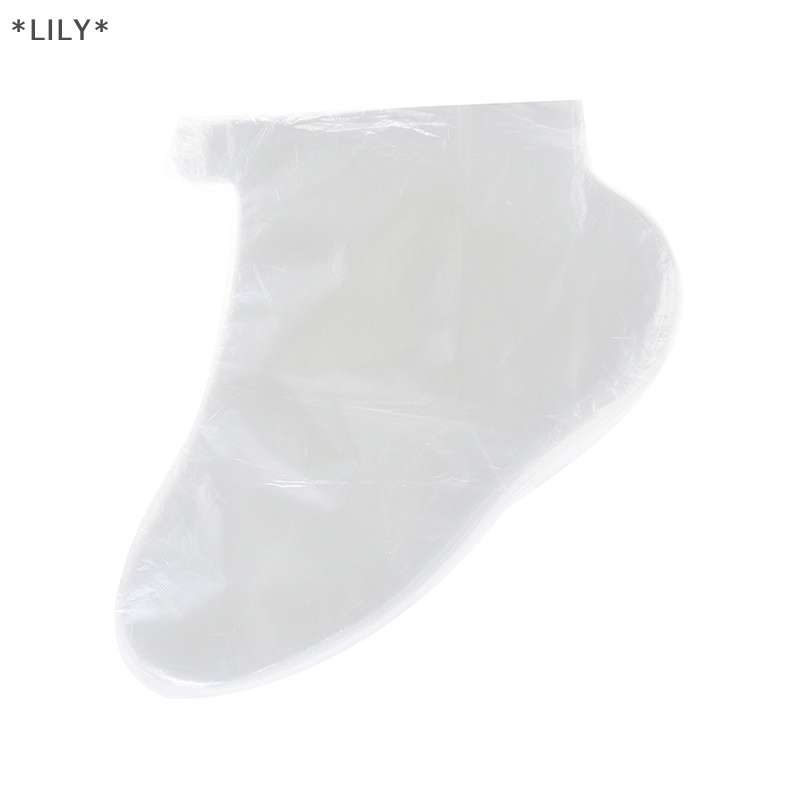 LILY 100Pcs Rõ Ràng Nhựa Dùng Một Lần Tắm Lót Chân Móng Chân Spa Sáp Bìa Túi Vớ uuu