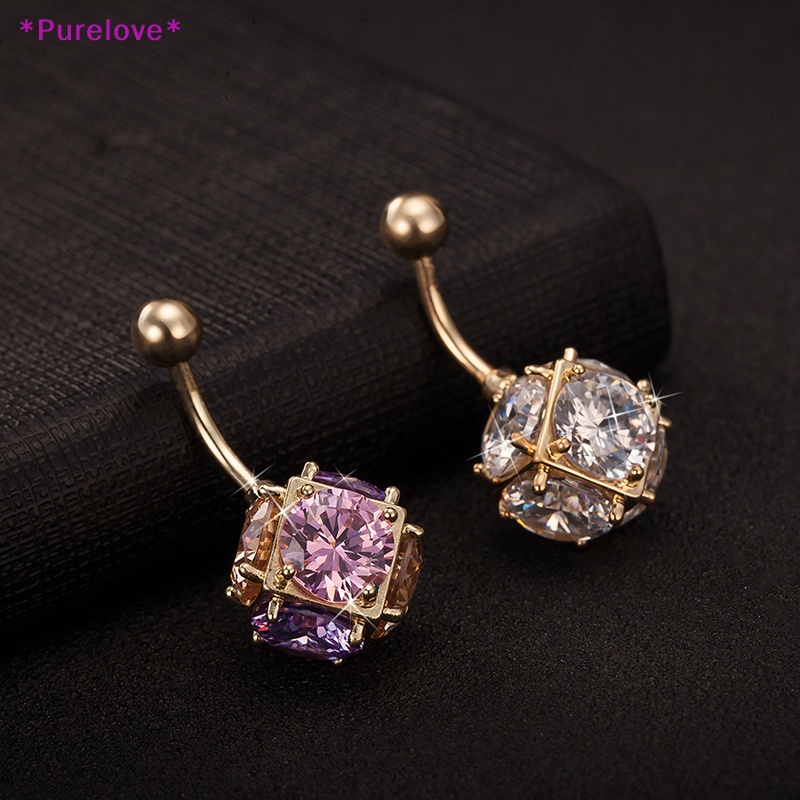 Khuyên Rốn Đính Đá Lấp Lánh Phong Cách Retro Cho Nữ Mới