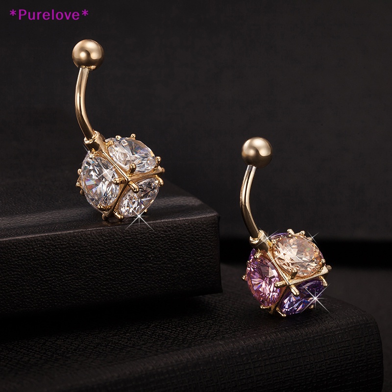 Khuyên Rốn Đính Đá Lấp Lánh Phong Cách Retro Cho Nữ Mới