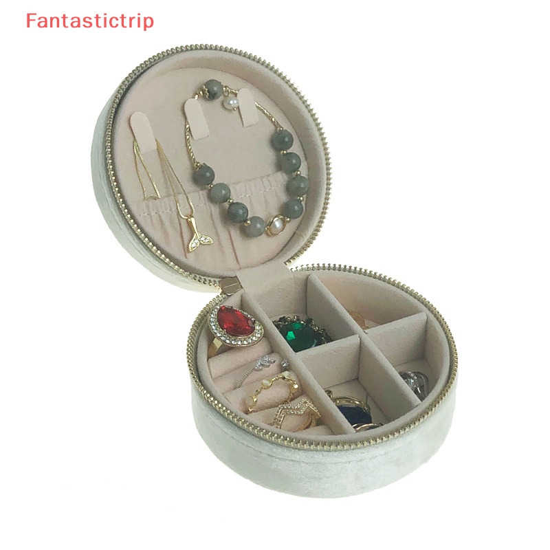 [Fantastictrip] Hộp Đựng Trang Sức Lót Nhung Lông Nhỏ Gọn Dành Cho Đi Du Lịch Mới