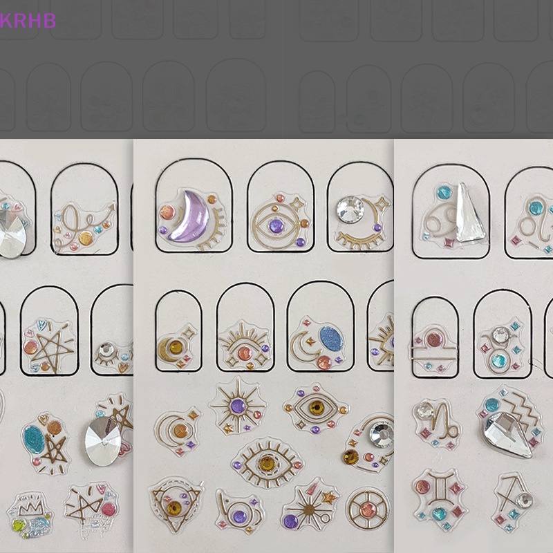 Miếng Dán Trang Trí Móng Tay 3D Đính Đá Xinh Xắn Mới