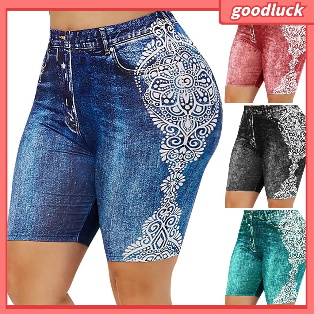 [ULK] Quần Short Thể Thao Lưng Cao Co Giãn Thoáng Khí Thấm Hút Mồ Hôi In Họa Tiết Mùa Hè Dành Cho Bạn Nữ