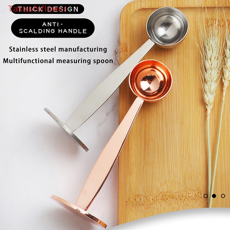 Muỗng Cà Phê Bằng Thép Không Gỉ Có Giá Đỡ 2 Trong 1