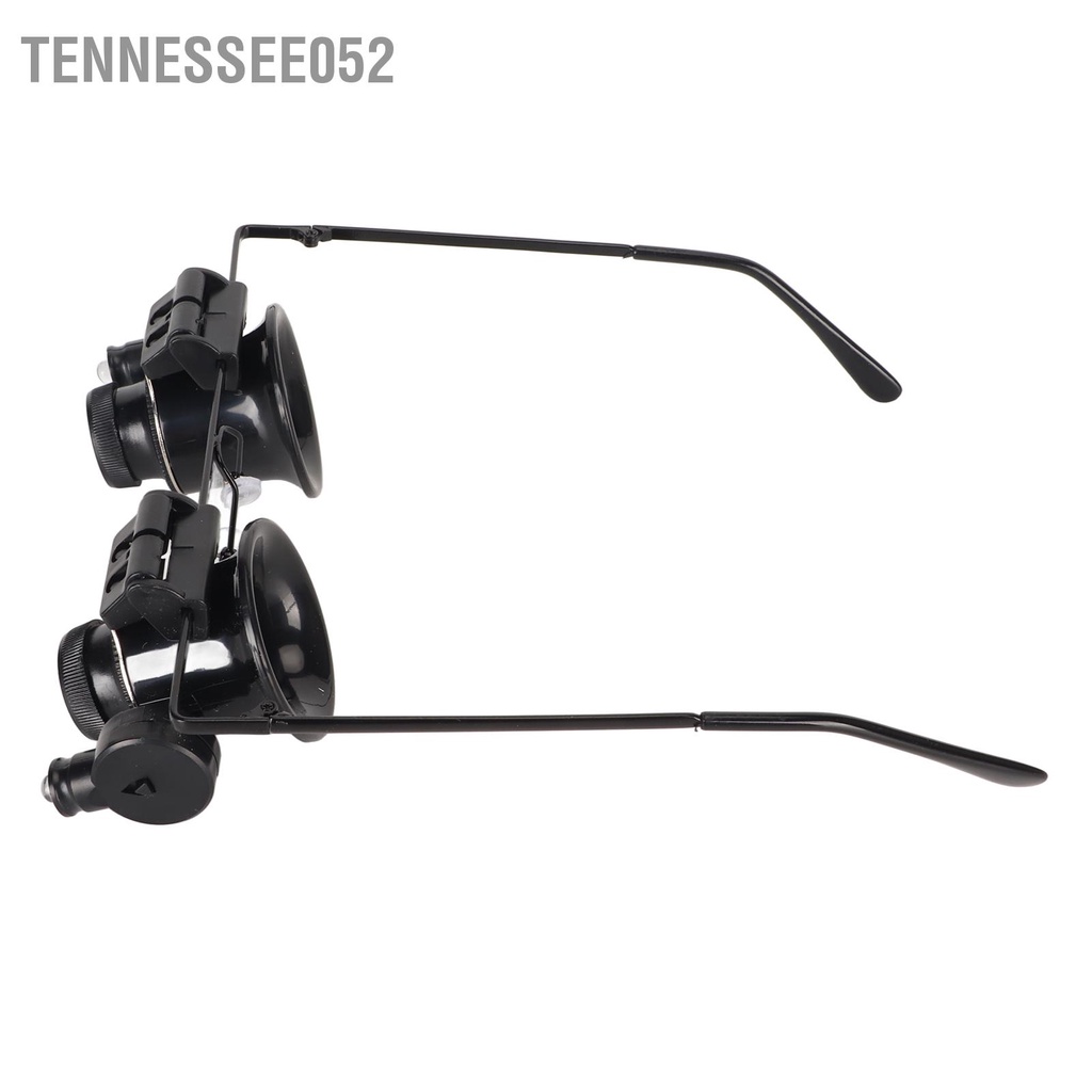 Tennessee052 Kính lúp sửa chữa đồng hồ 20X Đèn LED Công cụ thẩm định thợ kim hoàn hai mắt