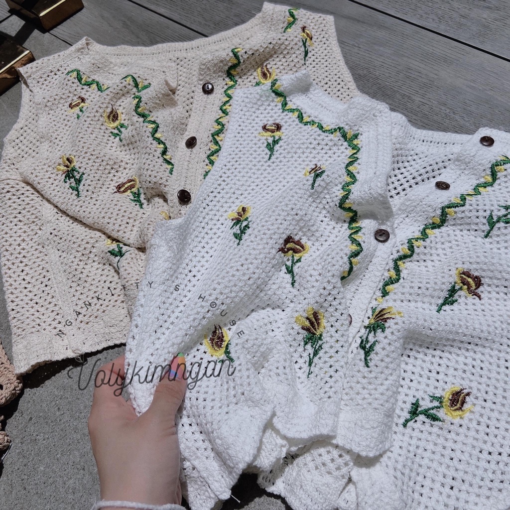 Áo cr.op ca.di.gan hoa