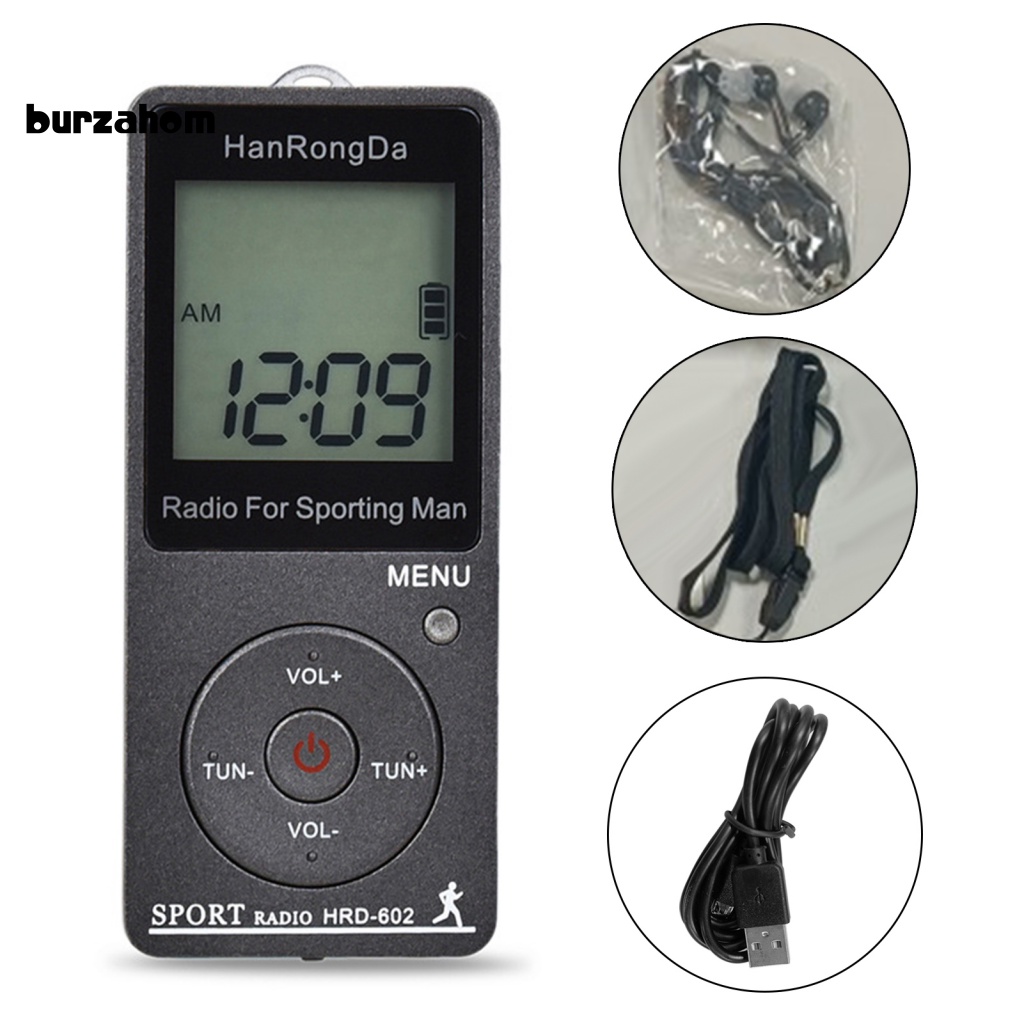 Radio Kỹ Thuật Số Mini HRD-602 Màn Hình LCD Tích Hợp Đài FM / AM Bỏ Túi Tiện Dụng Cho Leo Núi