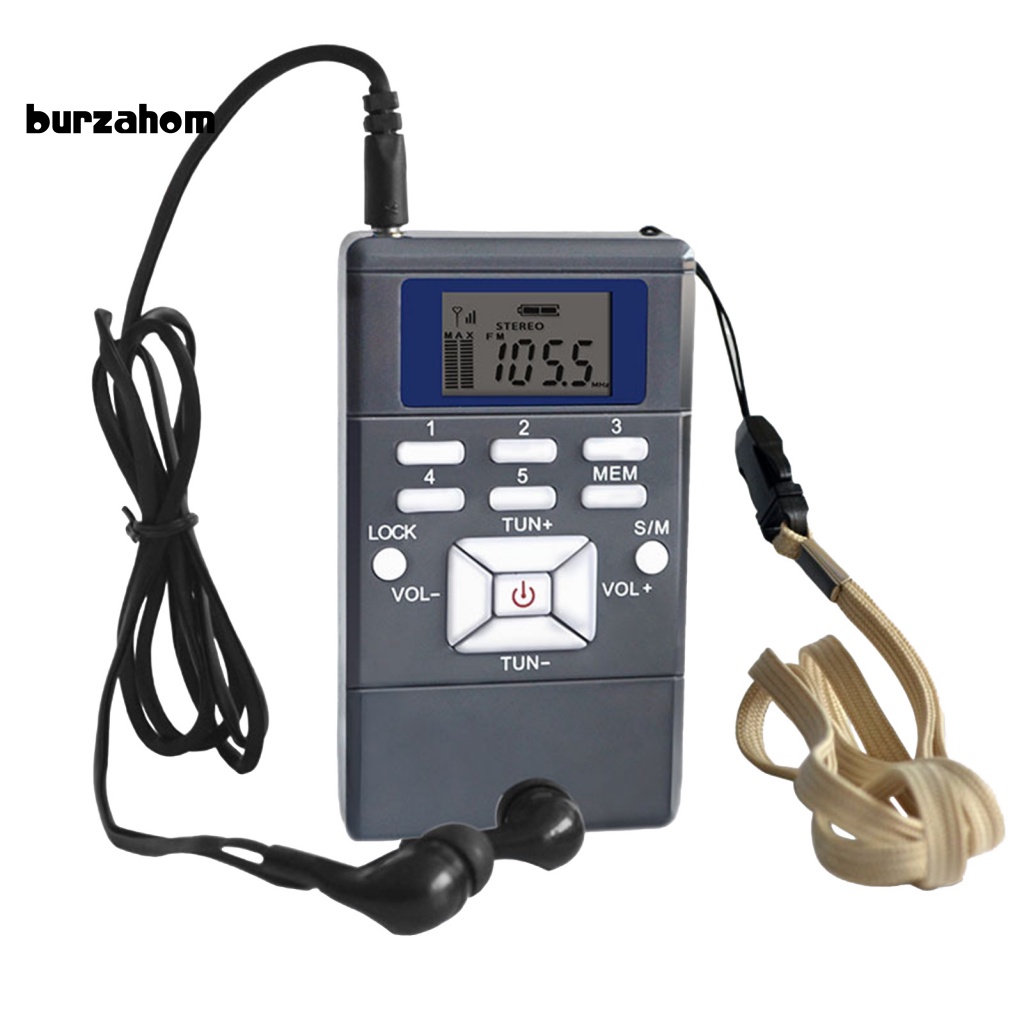 Radio FM Kỹ Thuật Số Mini HRD-102 Màn Hình LCD Đa Chức Năng Kèm Tai Nghe