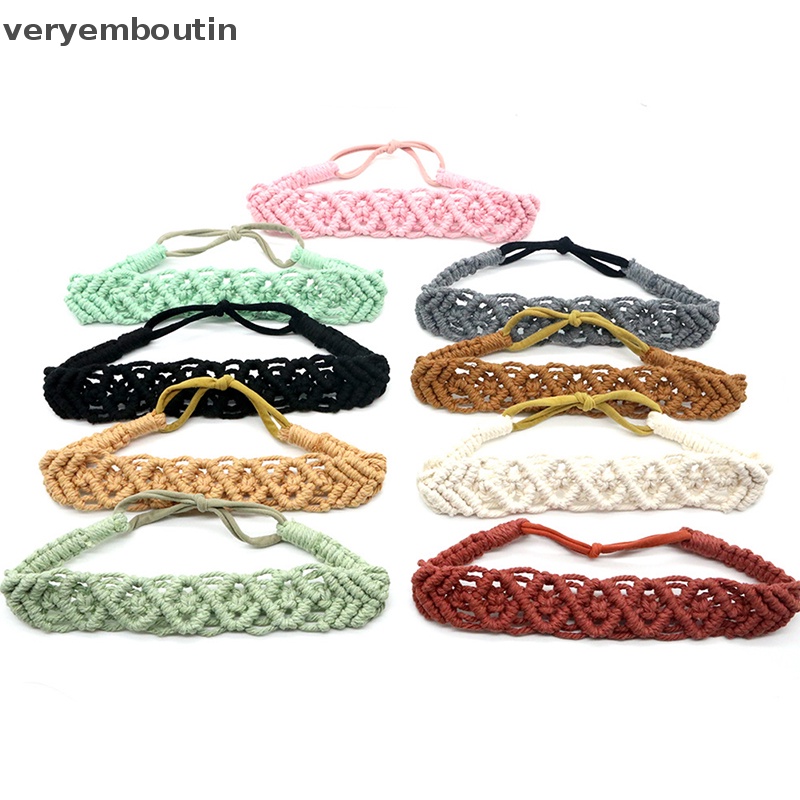 Băng Đô Vải Cotton Bện Co Giãn Phong Cách Boho Cổ Điển Cho Nữ