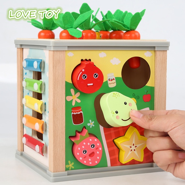 Đồ Chơi Khối Rubik 6 Trong 1 Đa Năng Phát Nhạc Giáo Dục Sớm Cho Bé
