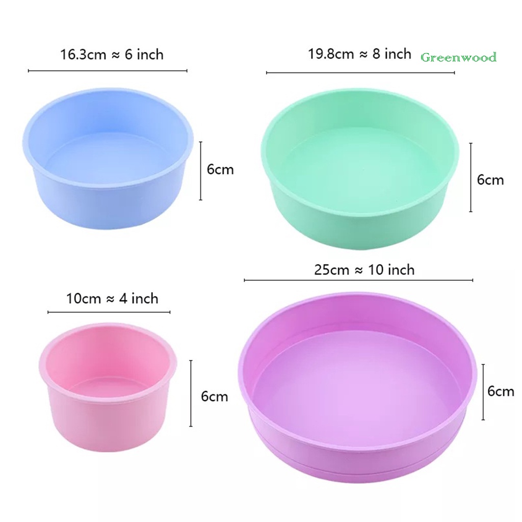 Khuôn Silicone Làm Bánh Hình Tròn 4 6 8 10 Inch Chịu Nhiệt Tốt Tiện Dụng