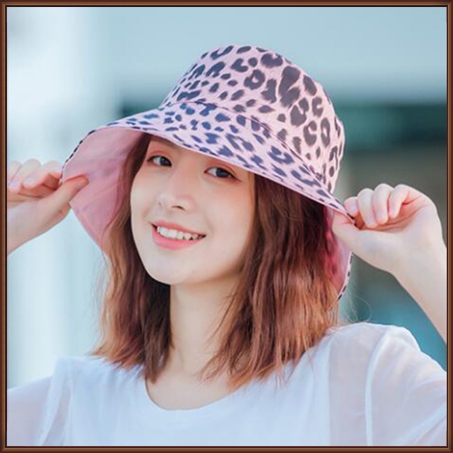 Mũ Tai Bèo Hai Mặt Chống Nắng Họa Tiết Da Báo Thời Trang Mùa Hè