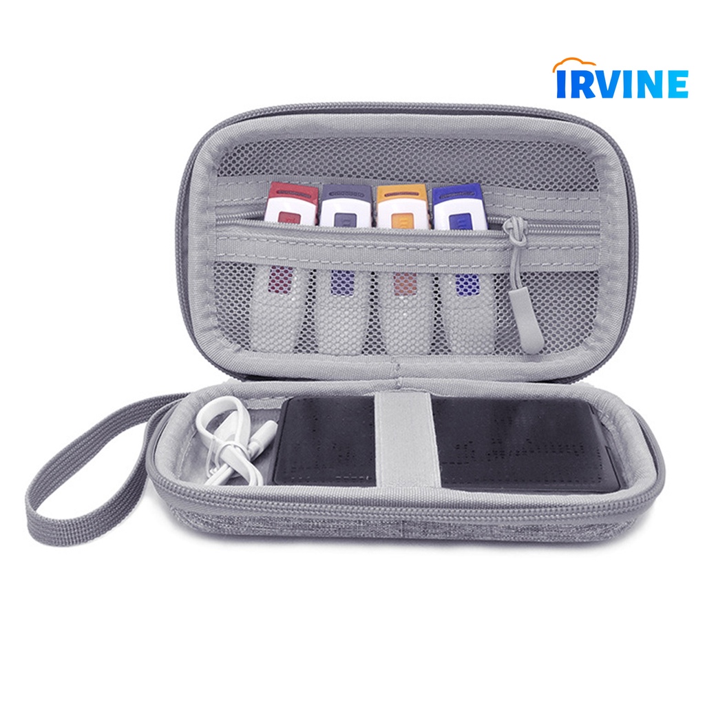 Hộp Đựng Tai Nghe Dạng Lưới Có Dây Co Giãn Và Tay Cầm Mang Theo Đi Du Lịch