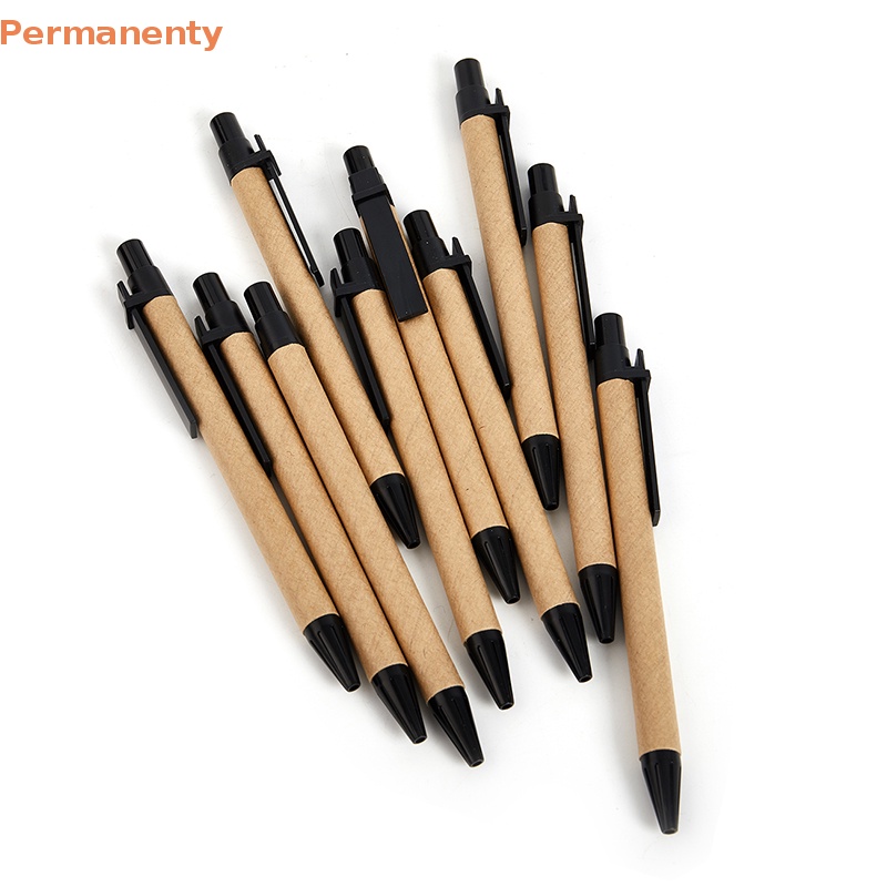 Set 10 Bút Bi Giấy Kraft Thân Thiện Với Môi Trường