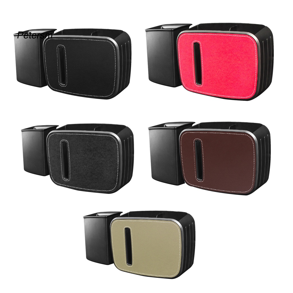 Thùng Đựng Khăn Giấy Bằng Da Giả PP Đa Năng Gắn Ghế Trước / Sau Xe Hơi