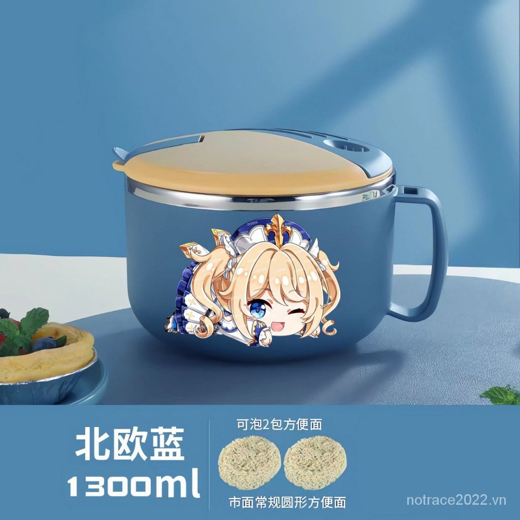 ★Genshin Impact★Kazuha & Scaramouche Bát Ăn Mì Hai Chiều Bằng Thép Không Gỉ Hai Chiều Cho Trò Chơi Merchandise