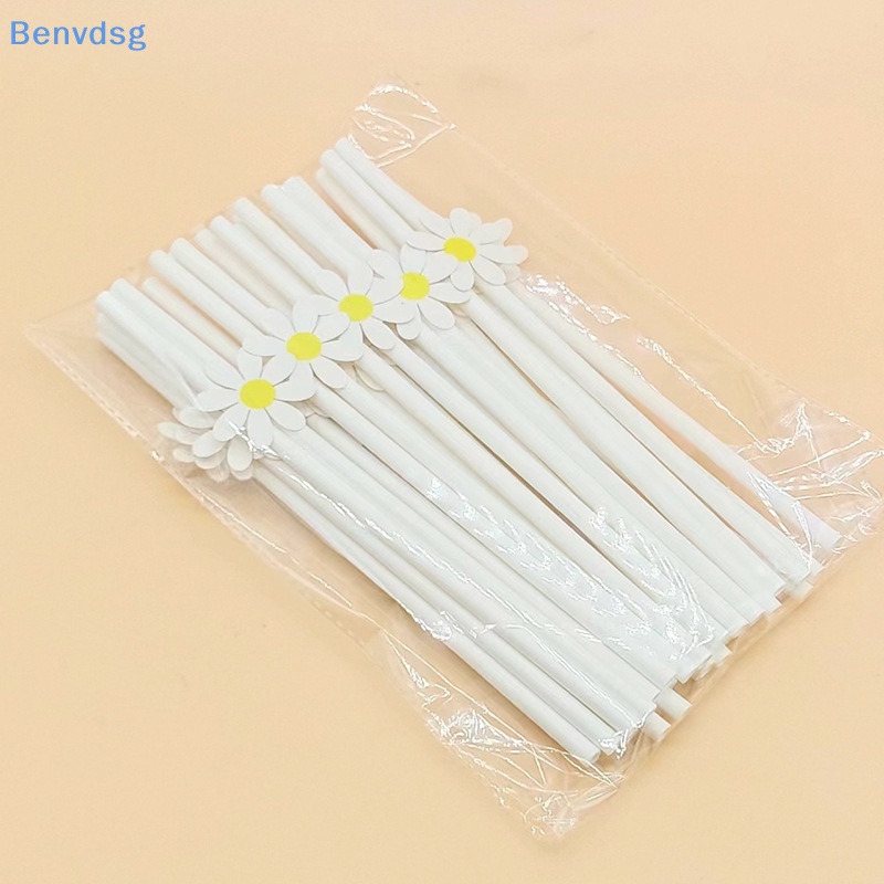 Set 30 Ống Hút Giấy Họa Tiết Hoa Cúc Dùng Một Lần Tiện Dụng
