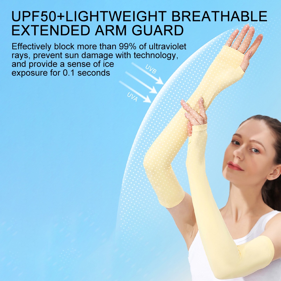 1 Đôi Găng Tay Dài Chống Nắng Chống Tia UV Chống Trượt Tiện Dụng Cho Nữ