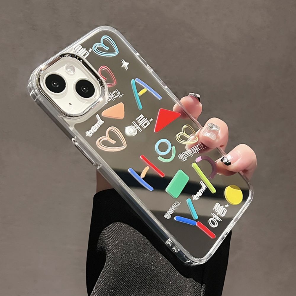 Ốp Điện Thoại TPU Chống Sốc Tráng Gương In Chữ Graffiti Cho IPhone 11 12 13 14 Pro Max