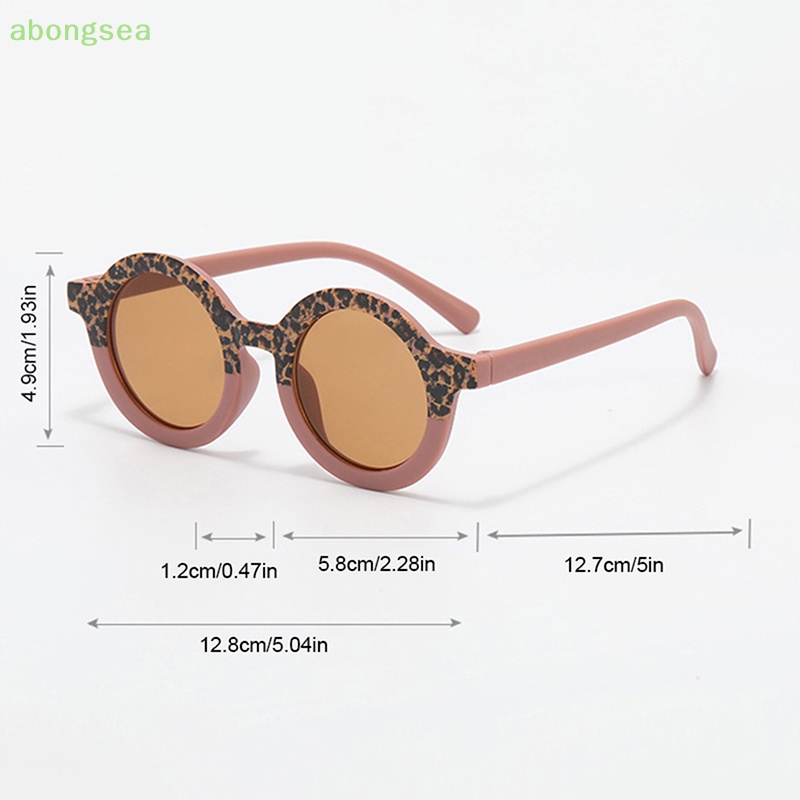 Kính Mát Tròng Đôi In Họa Tiết Da Báo Kiểu Vintage Dễ Thương Cho Bé