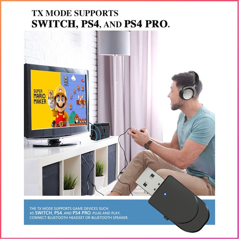 Thiết Bị Thu Phát Tín Hiệu Âm Thanh USB BLUETOOTH 5.0 đa chức năng jack cắm 3.5mm dùng cho máy tính,loa,Ps4/5 tai nghe