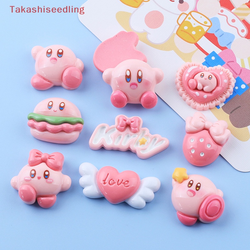(Takashiseedling) Set 5 Kẹp Tóc Hình Ngôi Sao Hoạt Hình Màu Hồng Bóng Bằng Nhựa Resin Keo Làm Đồ Trang Sức Thủ Công DIY
