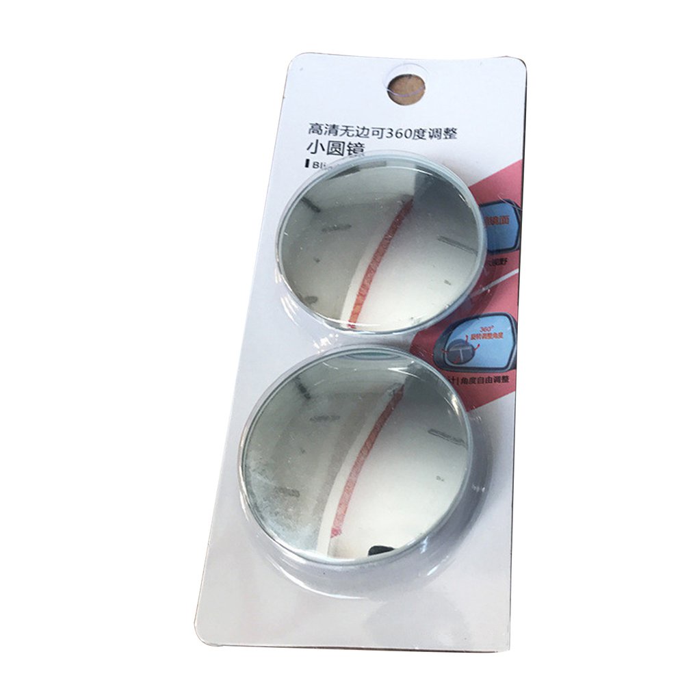 2Pcs Car Rearview Mirror Round Reflective Blind Spot Adjustable 360 Degree Borderless Auxiliary [Q/6]