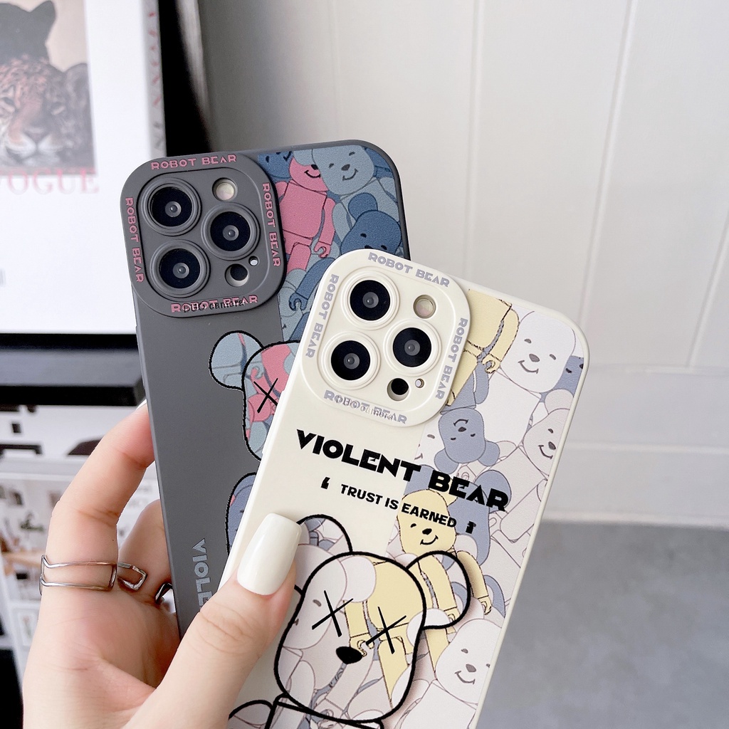 Ốp Điện Thoại TPU Mềm Chống Sốc In Hình Gấu Cho IPhone 13 14 12 11 PRO Max Xs Max XR 7 8 Plus