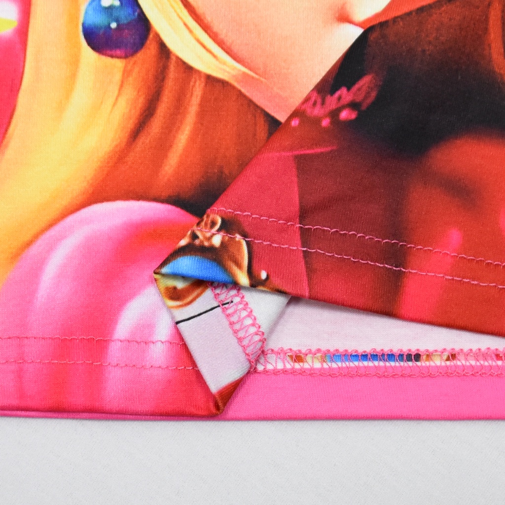 Bộ Trang Phục 2 Mảnh Gồm Áo Thun Tay Ngắn In Hình Mario / Công Chúa Đào / Quần short jeans Cho Bé