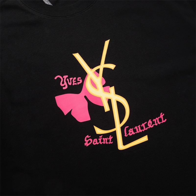Áo Thun In Logo Y-S-L 88 Thời Trang 2023ss Cho Cặp Đôi