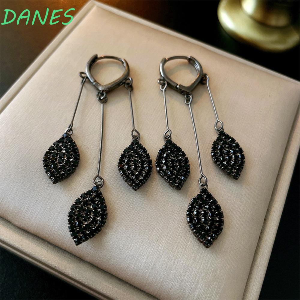 Bông Tai Dáng Dài Phối Tua Rua Phong Cách Vintage Hàn Quốc