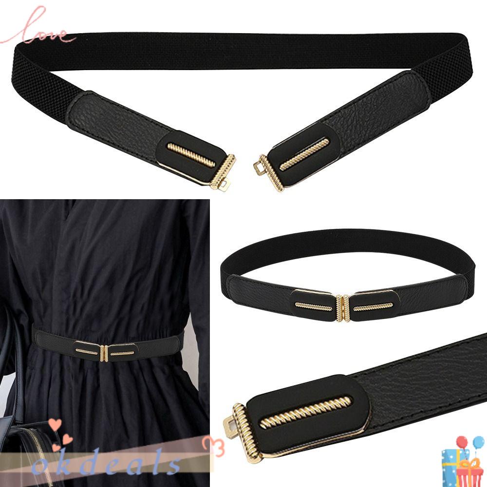 Thắt Lưng Co Giãn Khóa Kim Loại Trang Trí Thời Trang
