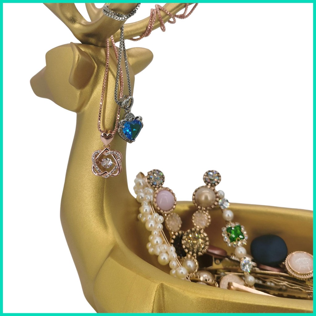 Tượng Hươu Bằng Resin Resin Kèm Giỏ Đựng Để Bàn Trang Trí Nội Thất