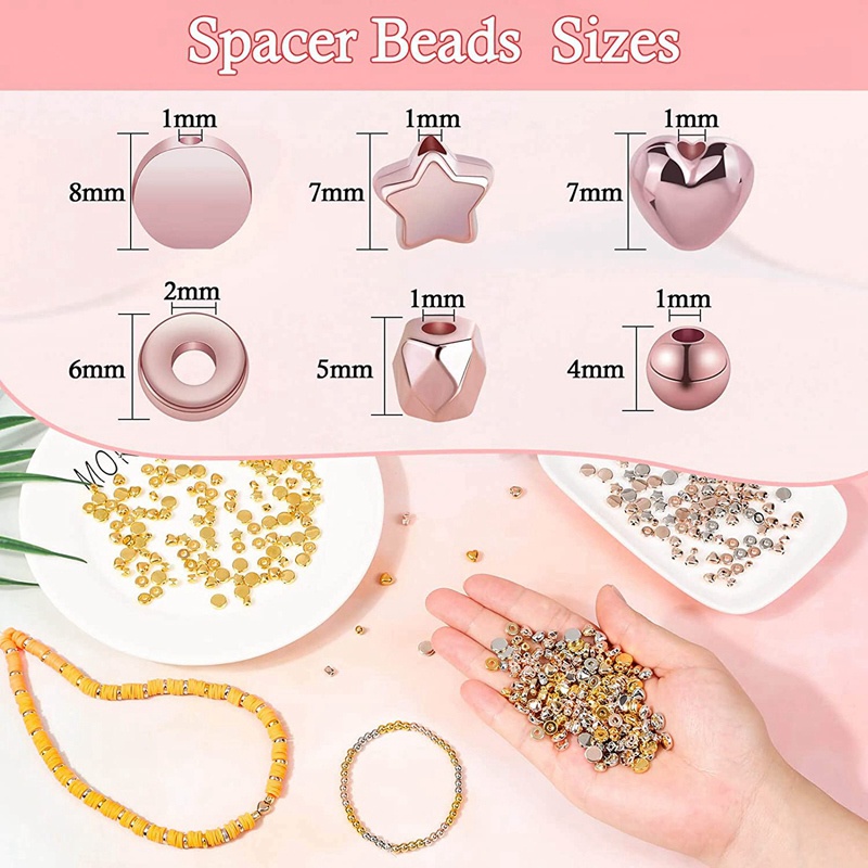 Set 2160 Hạt Xỏ Lỗ Hình Ngôi Sao Bằng Nhựa Dùng Để Làm Trang Sức Thủ Công