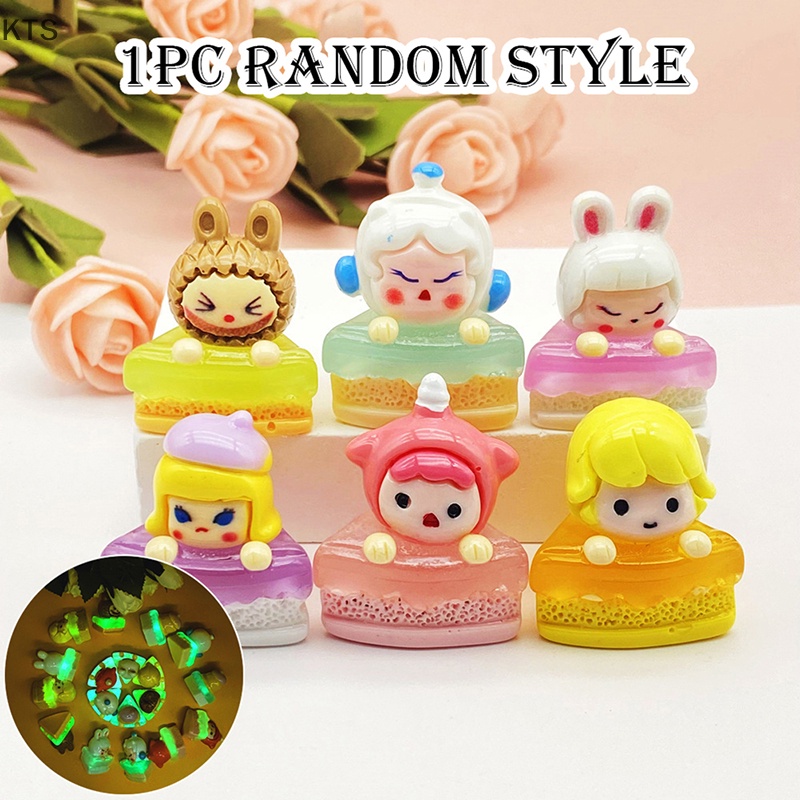 1 Đồ trang trí Bánh Ngọt Mini Kiểu Hoạt Hình Phát Sáng Dùng Để Trang Trí