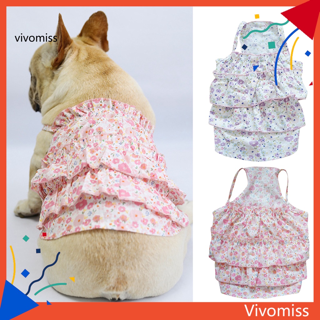 Viw Đầm Chui Đầu Hai Lớp Viền Mềm Co Giãn Cao Thoải Mái Mùa Hè Dành Cho Cún Cưng Mặc Ngoài Trời
