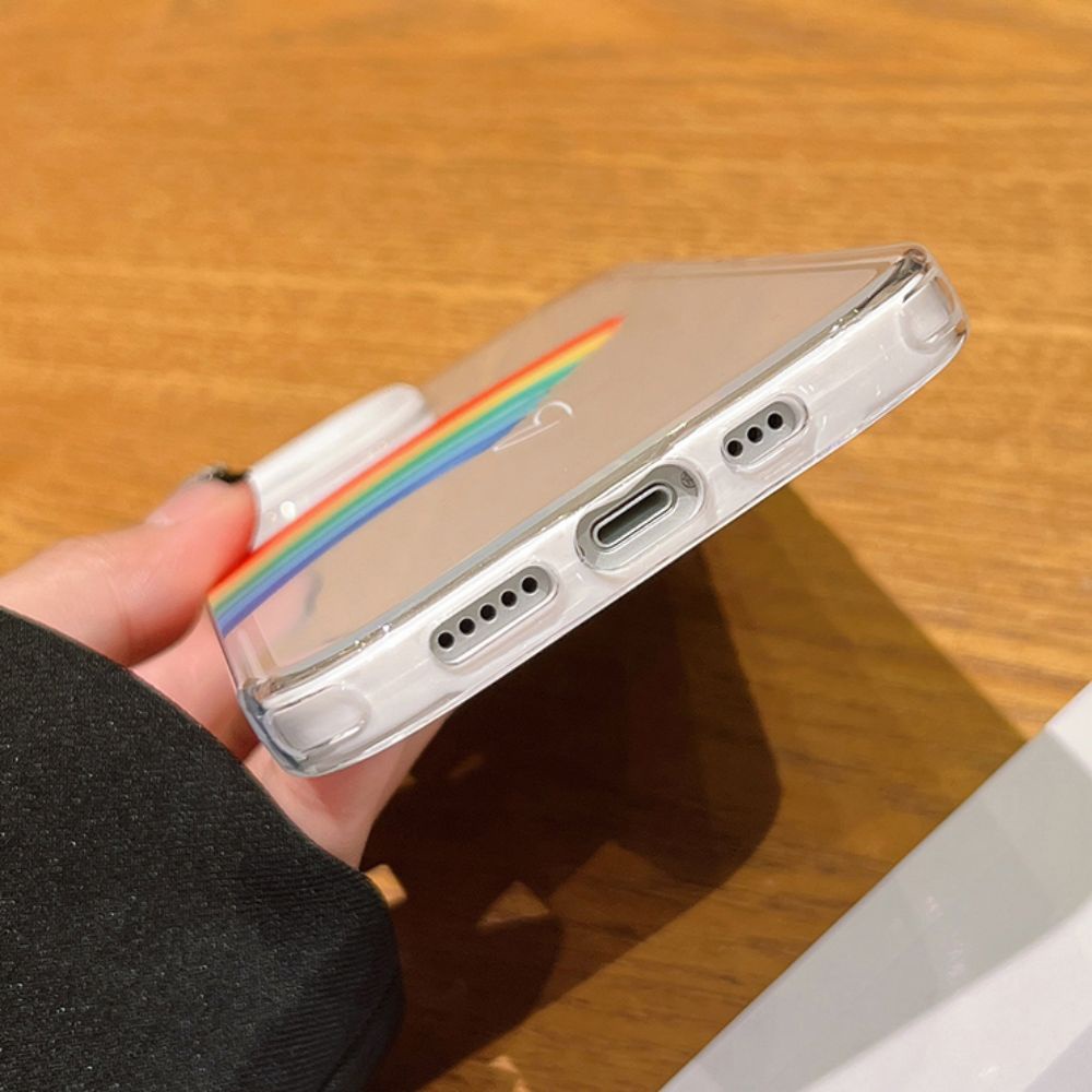 Ốp Điện Thoại TPU Mềm Chống Rơi In Hình Trái Tim Màu Cầu Vồng 3 Trong 1 Cho IPhone 14 Pro Max 13 12 11 Pro Max