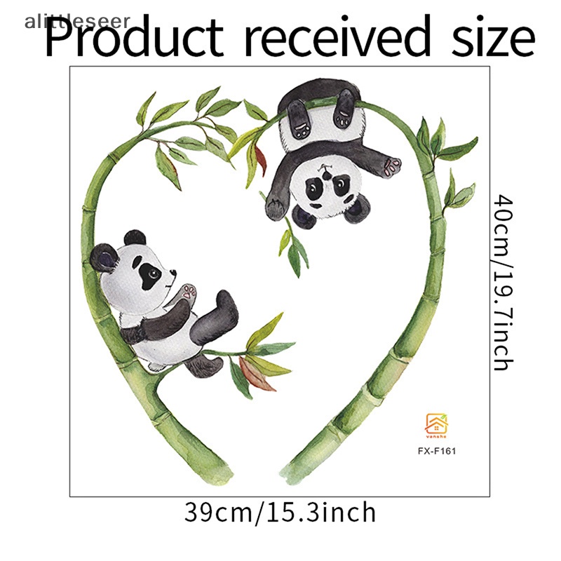 Giấy Dán Tường Bằng PVC Hình Gấu Trúc Hoạt Hình Dễ Thương