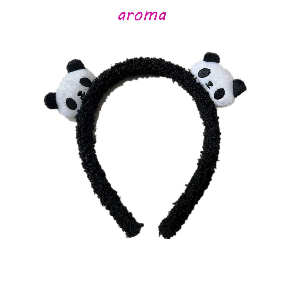 Dây Cột Tóc Phủ Lông Co Giãn Hình Gấu Trúc Hoạt Hình Phong Cách Trung Hoa