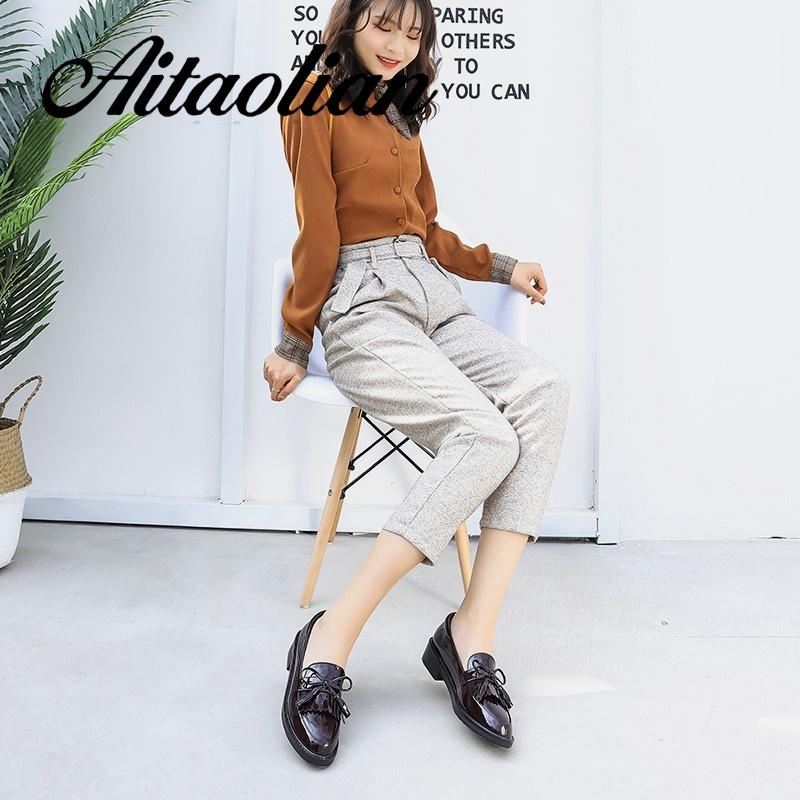 Giày Da Đế Dày Thời Trang Hàn Quốc Dành Cho Nữ