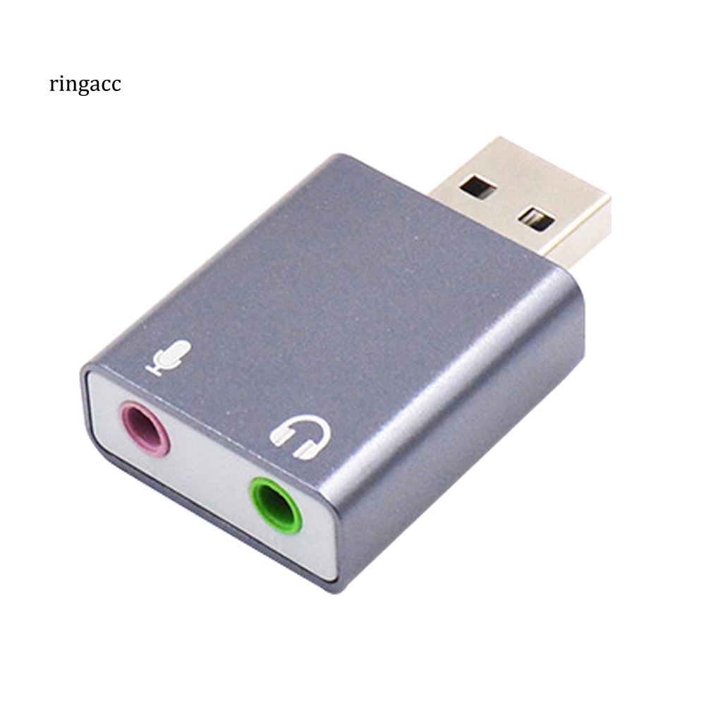 Thẻ Âm Thanh Ngoài USB7.1 Bằng Hợp Kim Với Giắc Cắm 3.5mm Chuyên Dụng Cho PC Notebook RGA