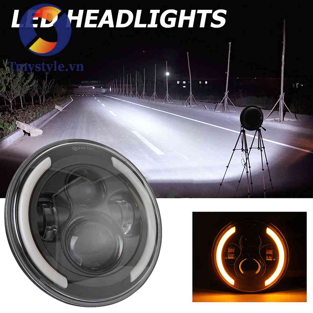Đèn Pha Tròn 7 inch 200W Cho Jeep Wrangler JK TJ LJ