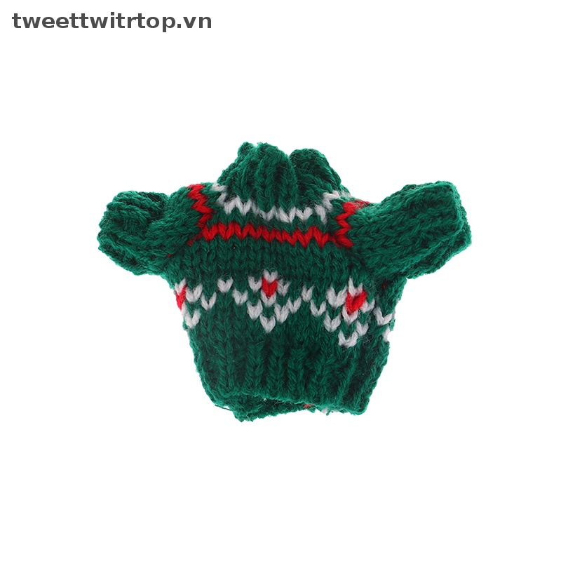 Set Áo Len Tay Ngắn Và Quần Short Hình Tai Thỏ Đáng Yêu Cho Búp Bê Tỉ Lệ 1 / 12