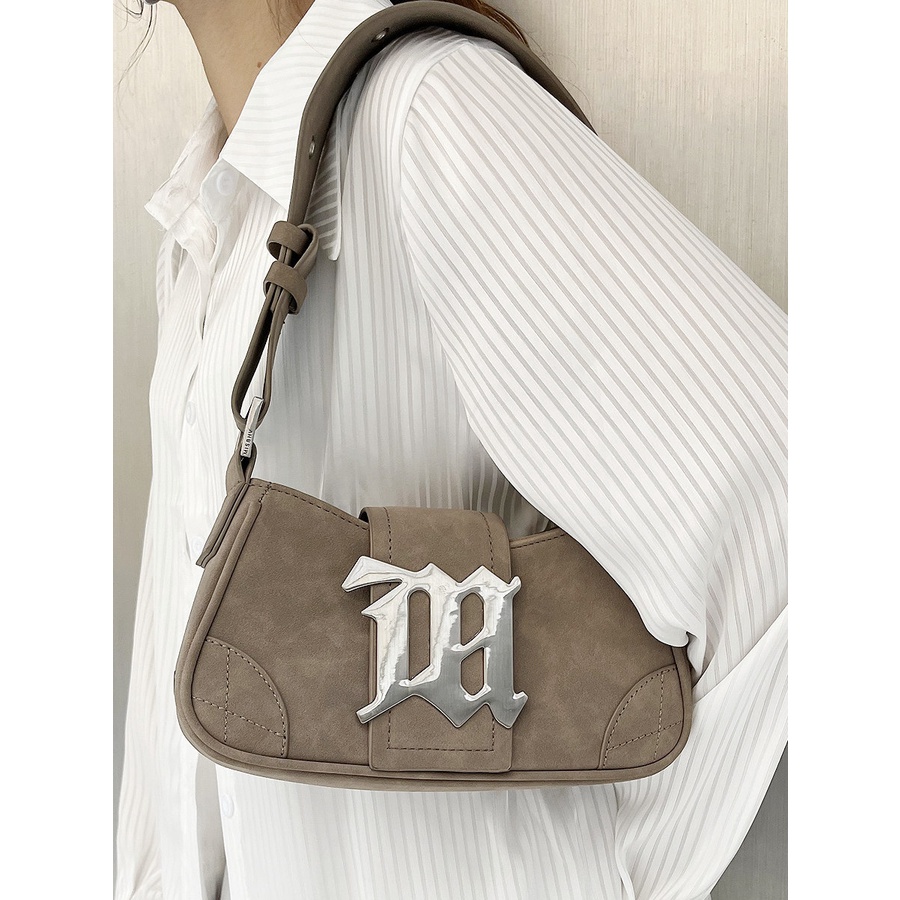 Túi Xách Đeo Vai / Kẹp Nách Chất Liệu Da Lộn 2K Phong Cách Retro Dành Cho Nữ