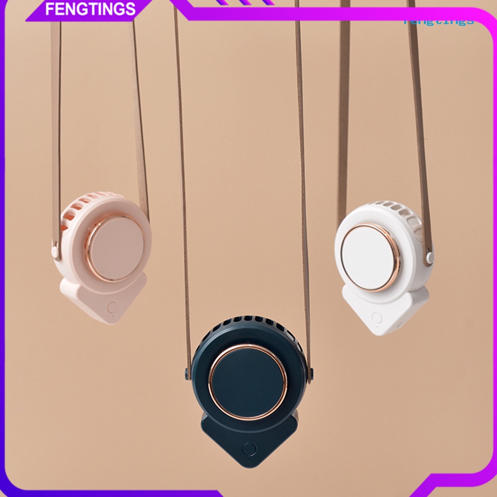 Quạt Mini 3 Tốc Độ Gió Kèm Dây Đeo Cổ Thiết Kế Nhỏ Gọn Tiện Dụng Cho Gia Đình