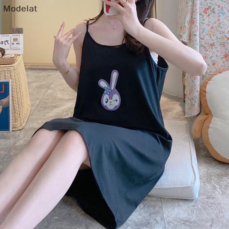 Đồ ngủ Hai Dây Cỡ Lớn In Họa Tiết Hoạt Hình Dễ Thương Thời Trang Mùa Hè Cho Bạn Gái