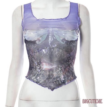 [] - Áo Croptop Không Tay Dáng Ôm Thời Trang Đường Phố Mùa Hè Cho Nữ